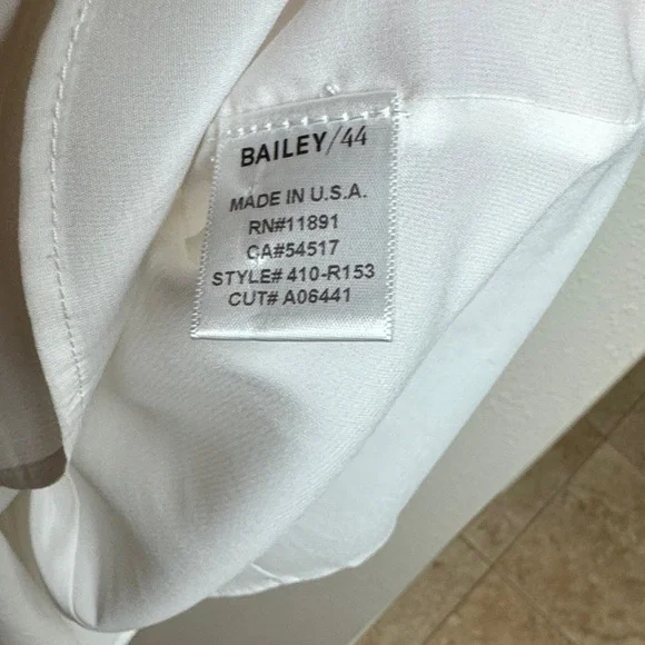 Bailey 44 Vlado‎ White Sheer Long Sleeve Cotton blend Dress Slit Open Back - XS - Picture 12 of 16